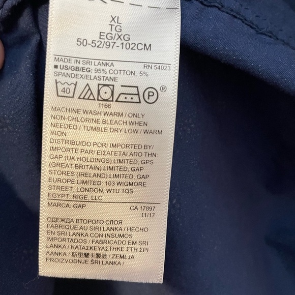 GAP Lived-In True Wash Poplin Button Down Slim Fit Stretch LS Shirt Size XL Blue - Picture 6 of 8